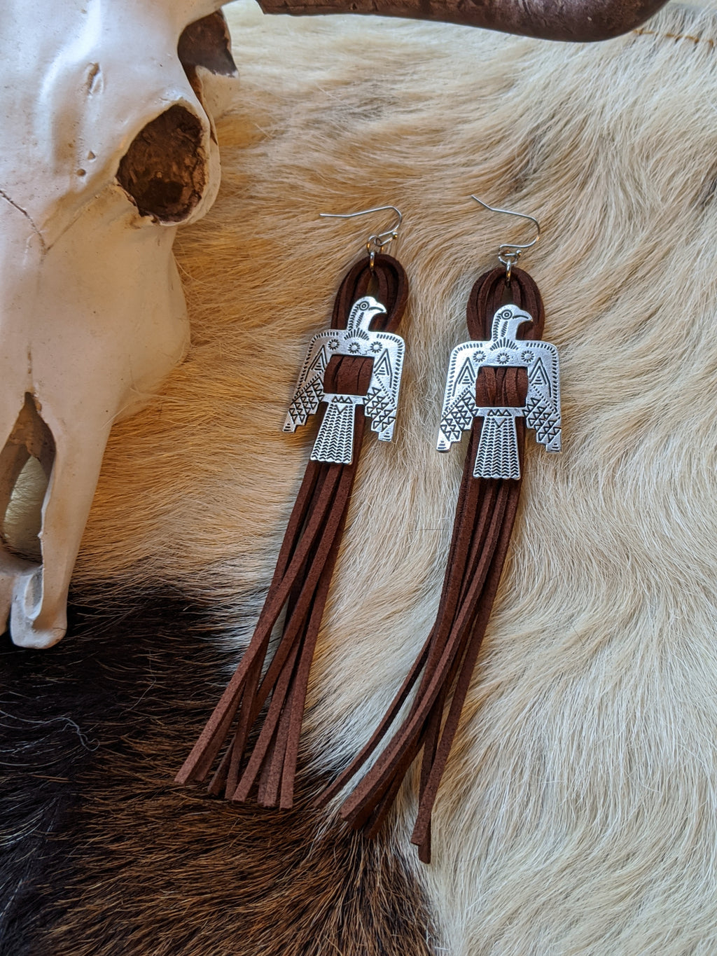 thunderbird earrings native american style southwestern jewelry