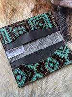 Turquoise  Aztec Leather Wallet