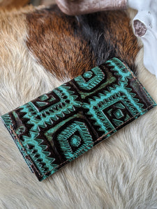 leather wallet southwestern boho native style