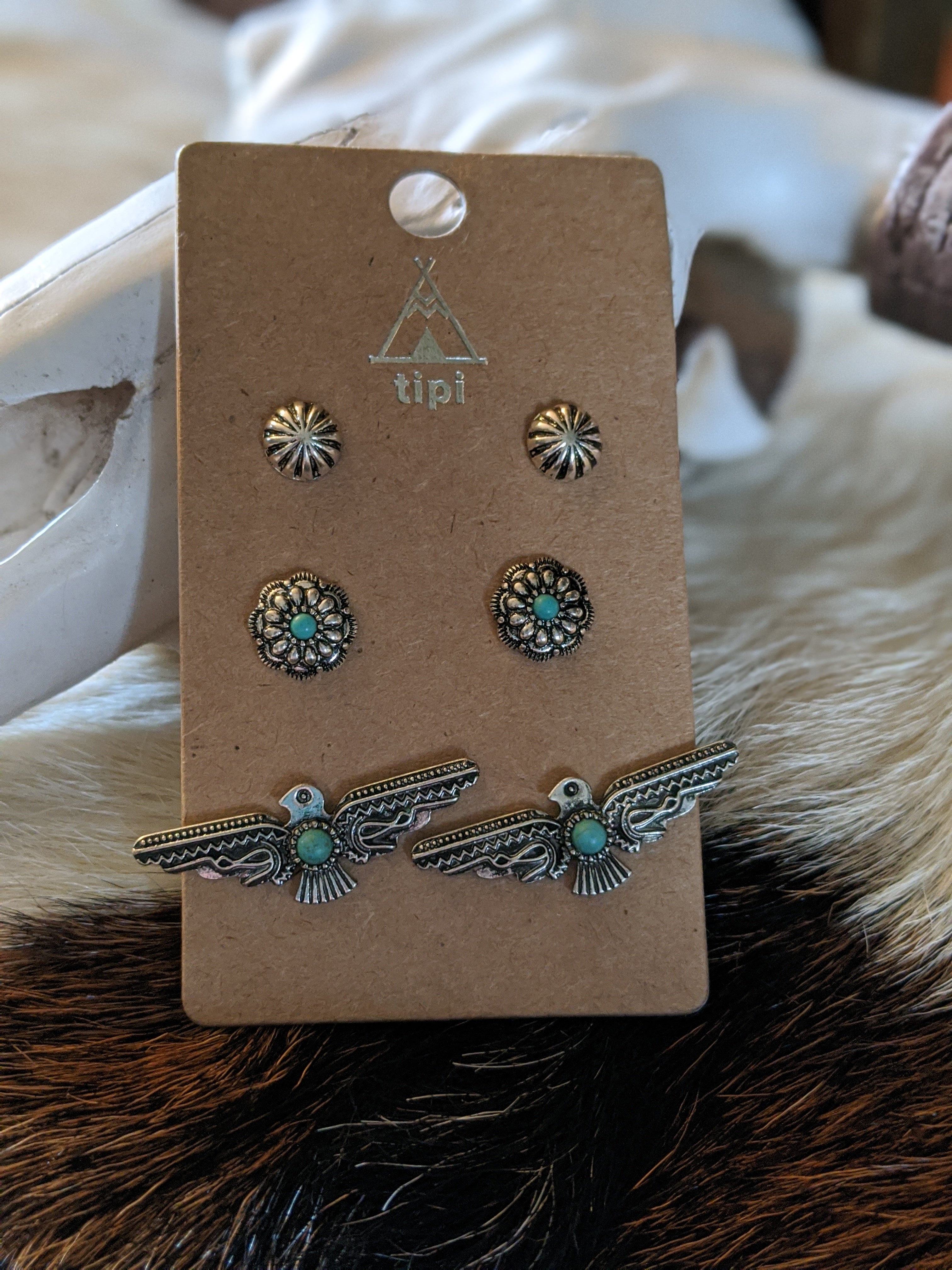 earring set thunderbird earrings boho southwestern