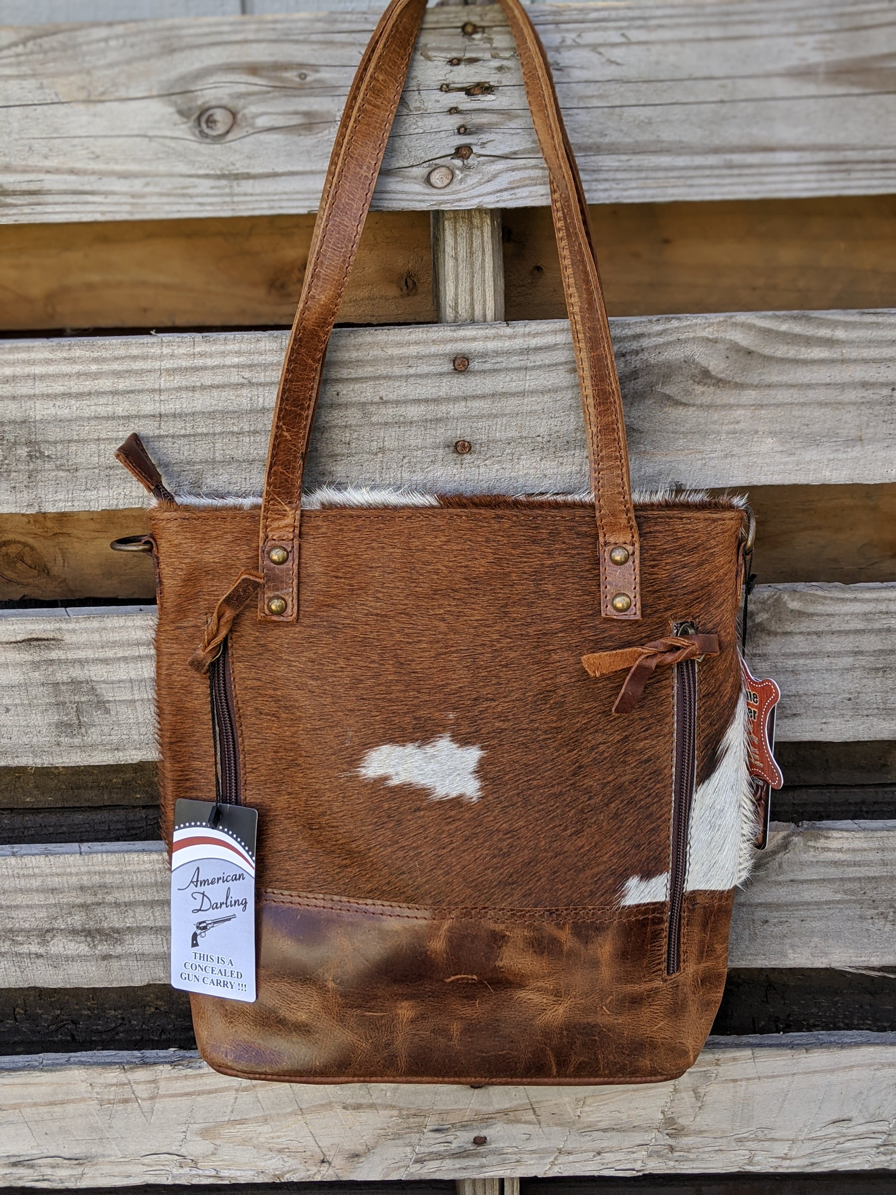 Cowhide concealed carry purse Clearance