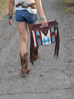Tooled Saddle Blanket Clutch