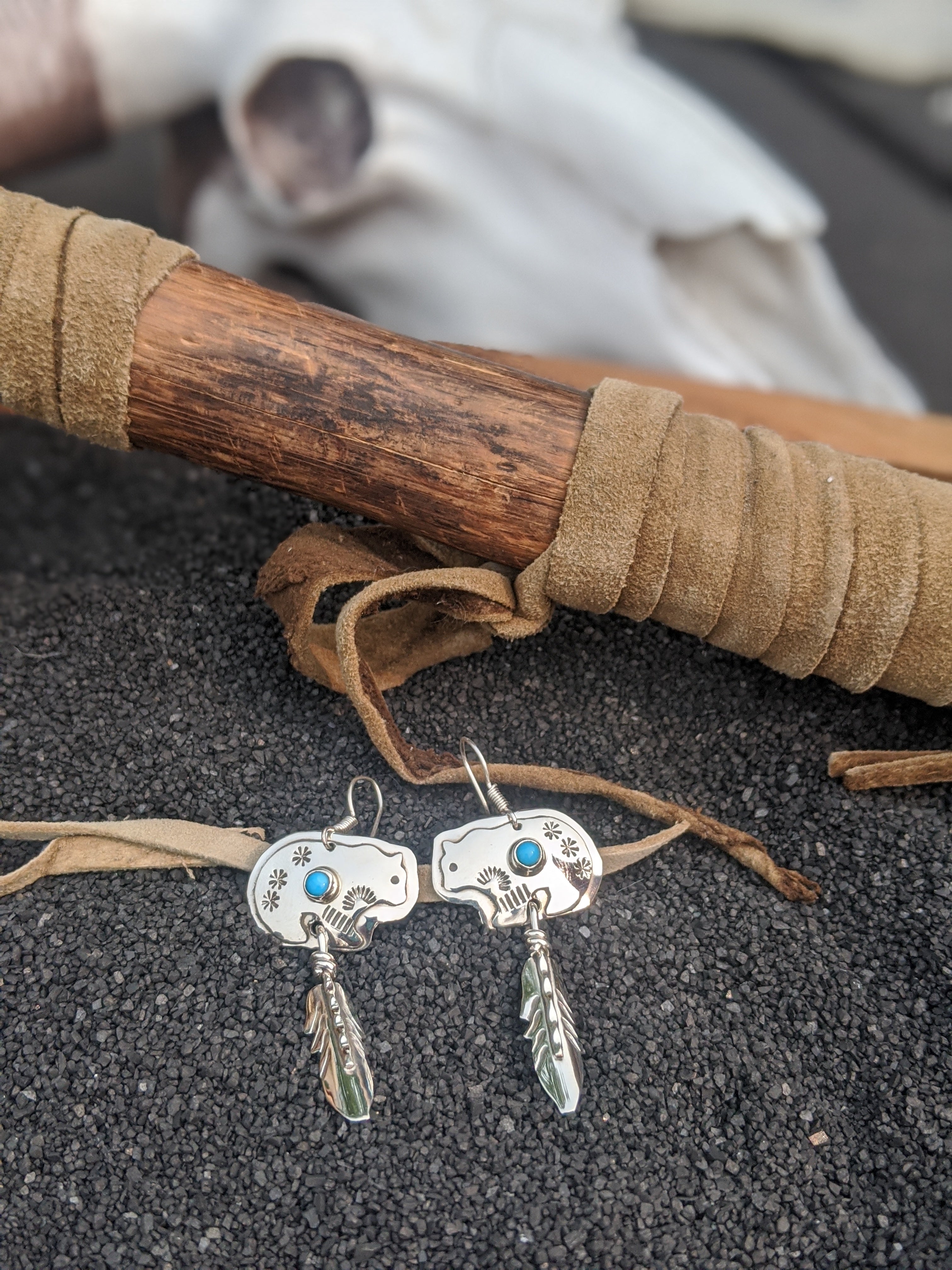 navajo earrings native style sterling silver