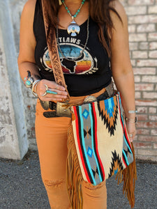 Fringed Saddle Blanket Bag