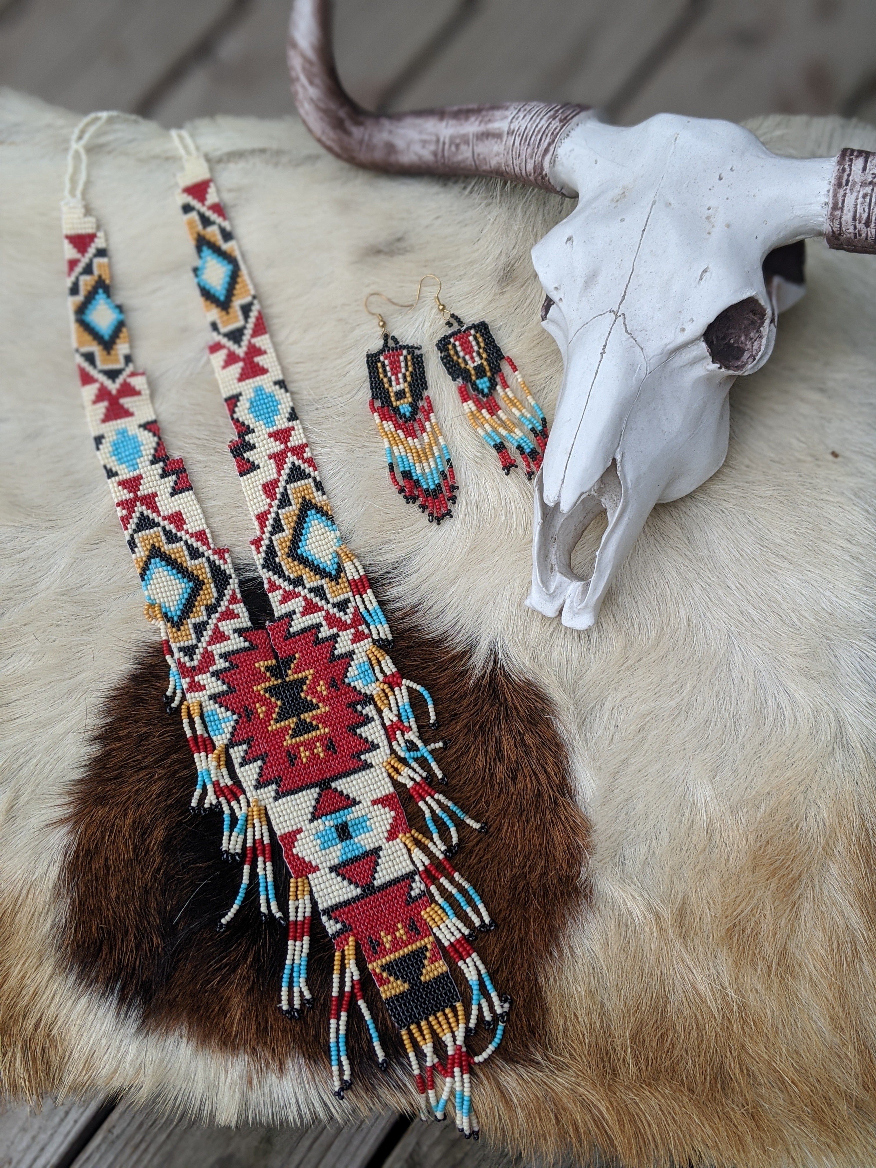 beaded necklace boho native southwest