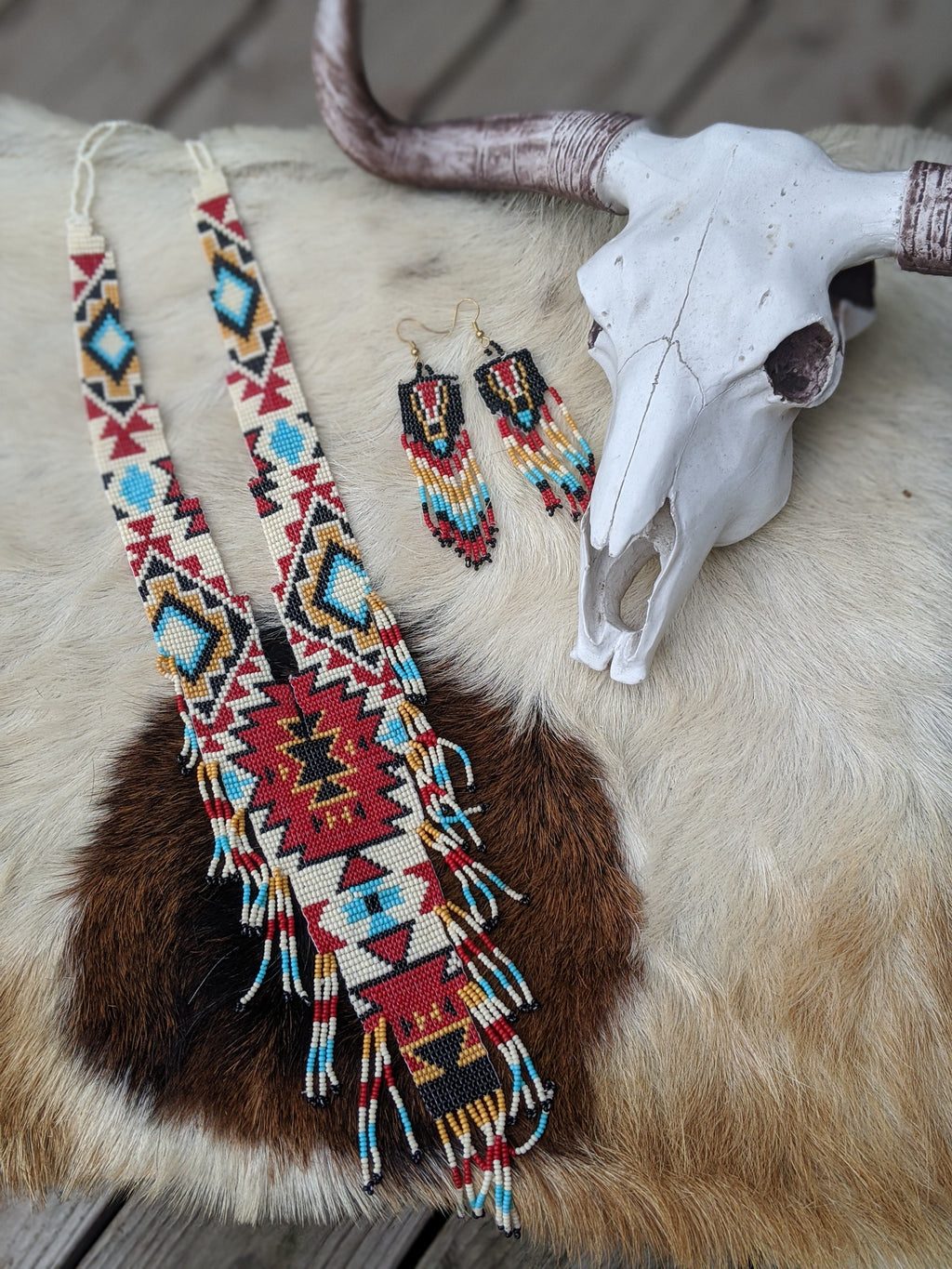 beaded necklace boho native southwest