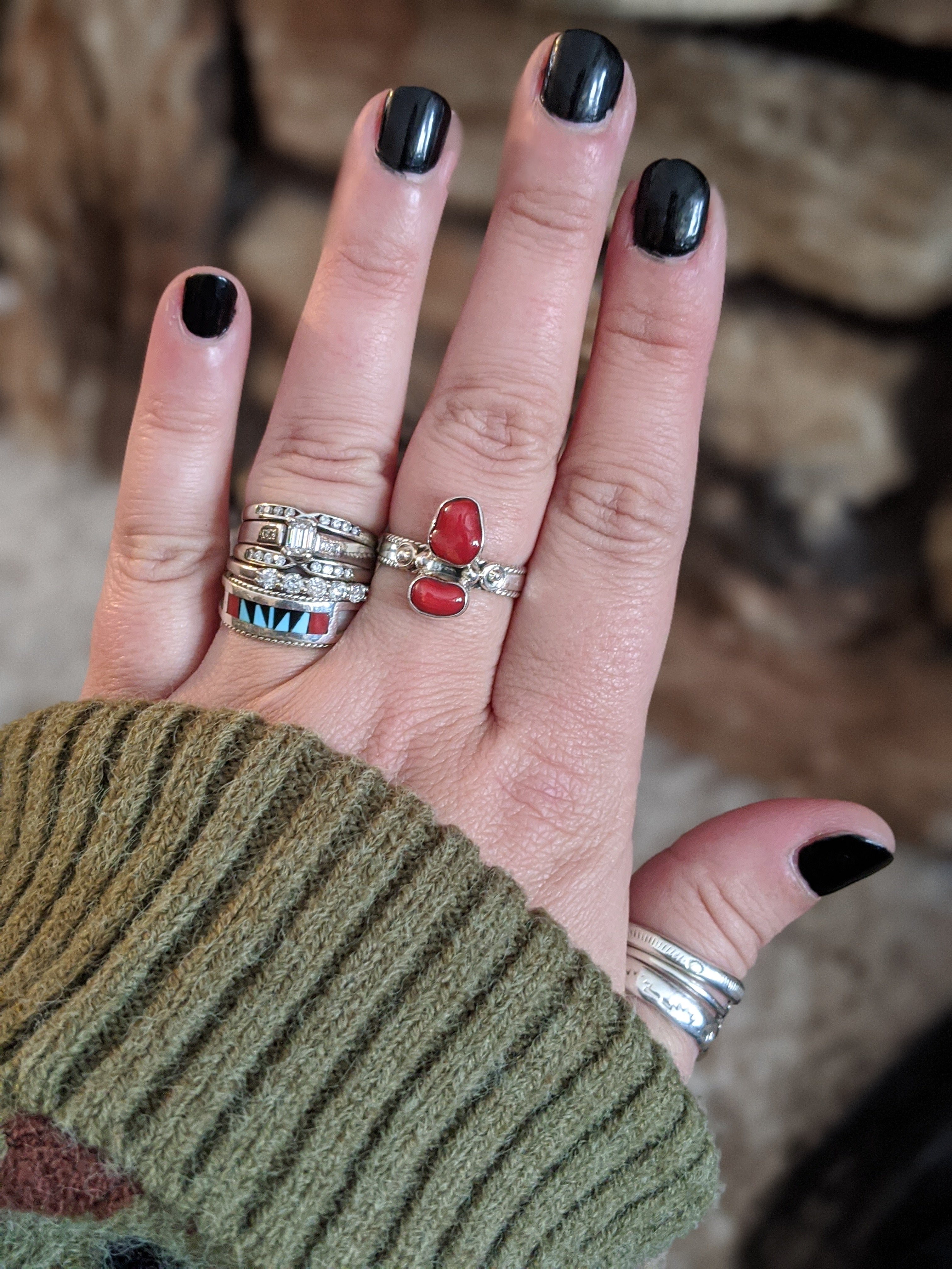 Coral Navajo Ring