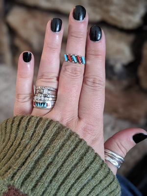 Coral & Turquoise Ring