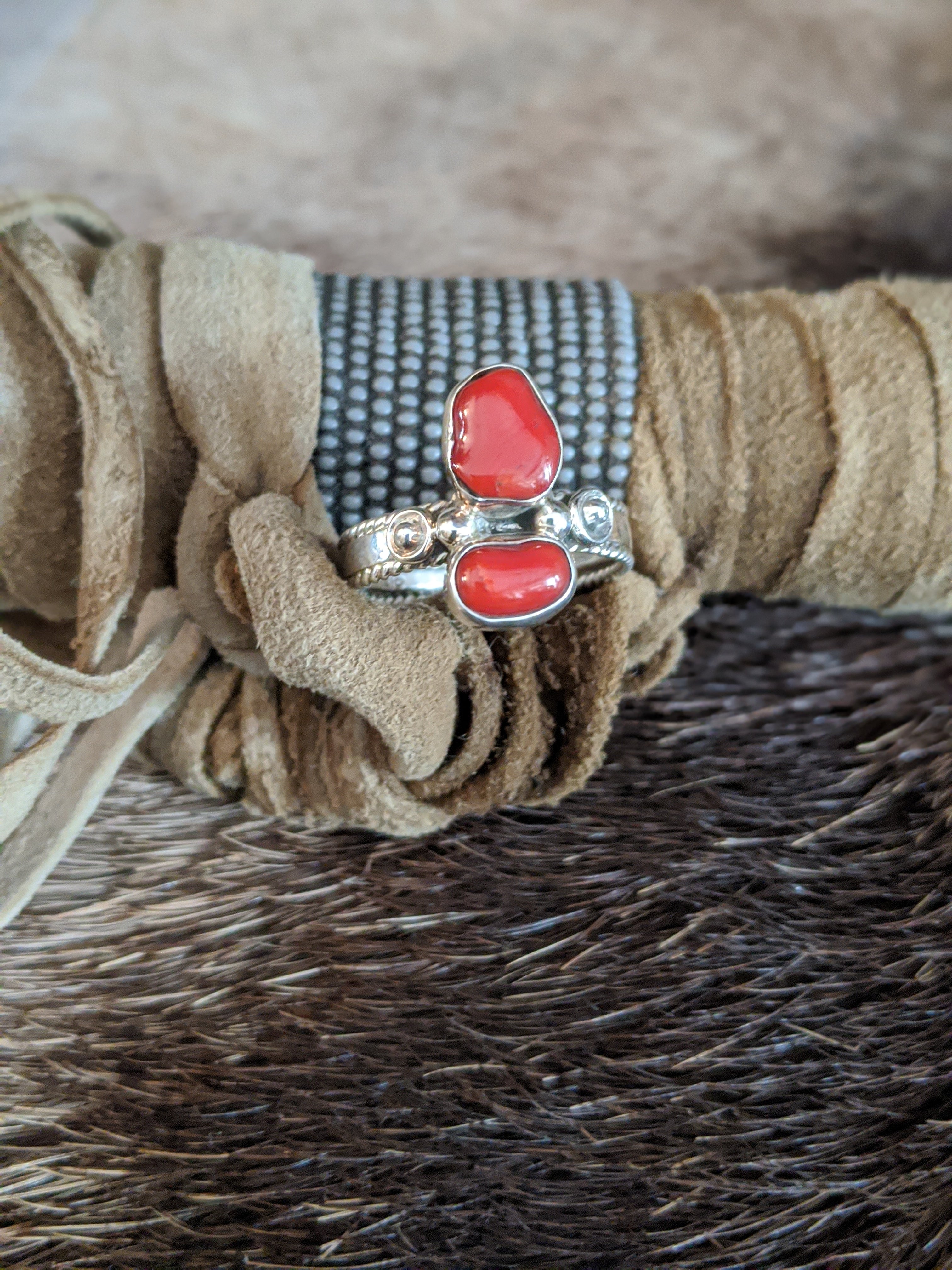 coral navajo ring