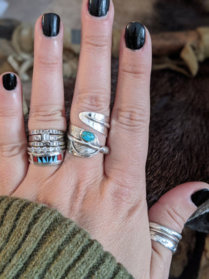 Turquoise Feather Ring
