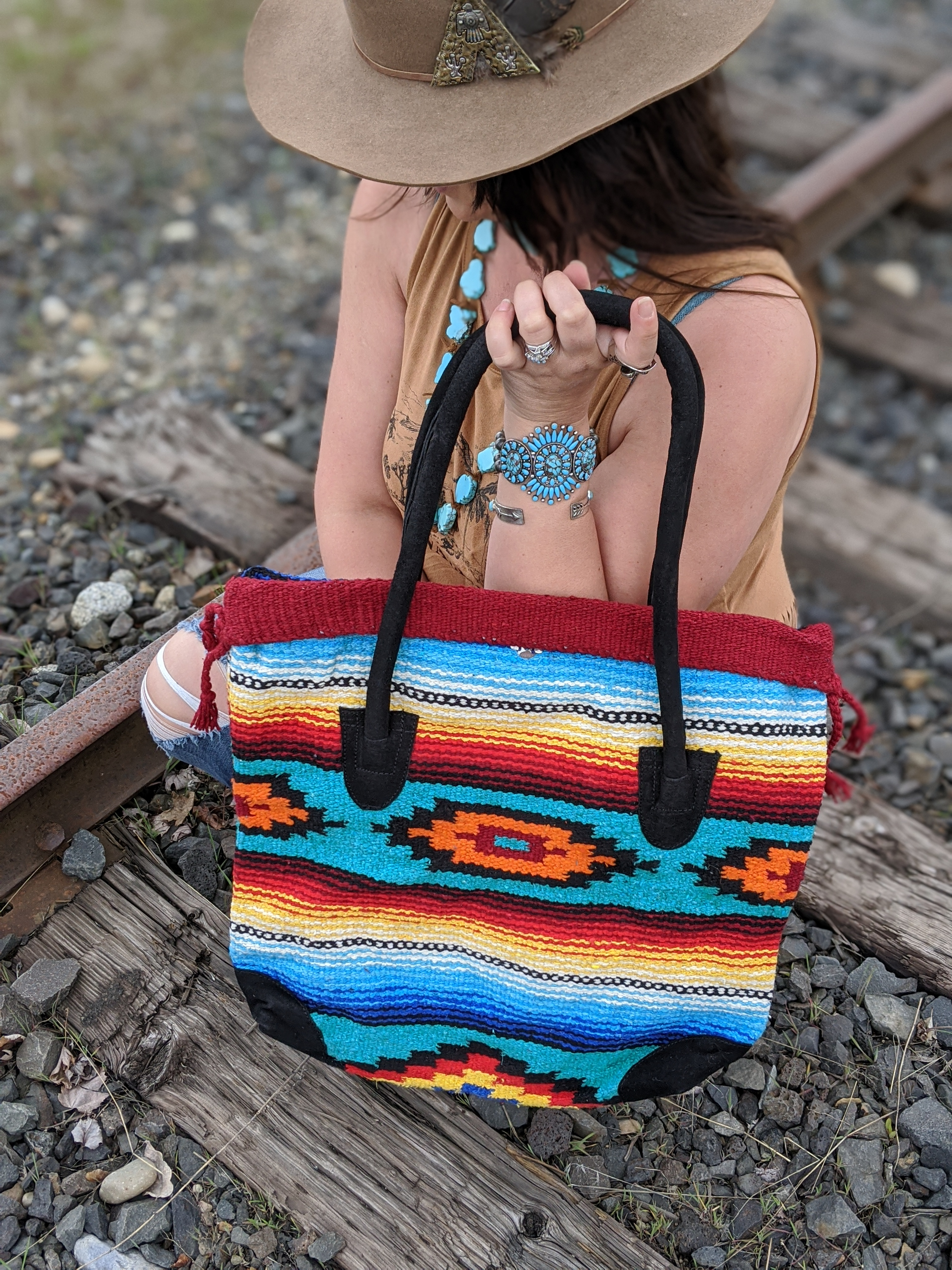 tote saddle blanket bag boho western native