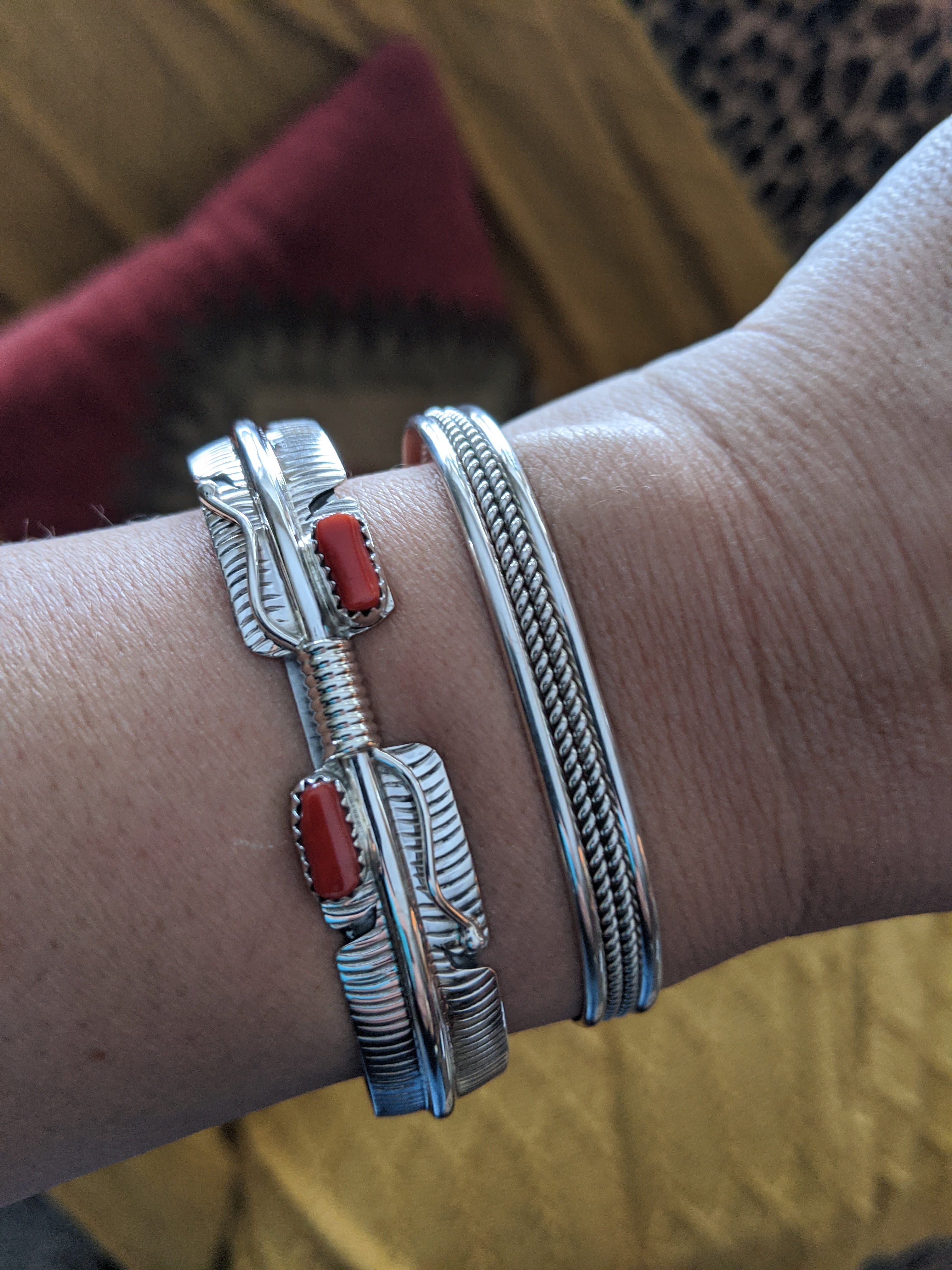Coral Feather Bracelet