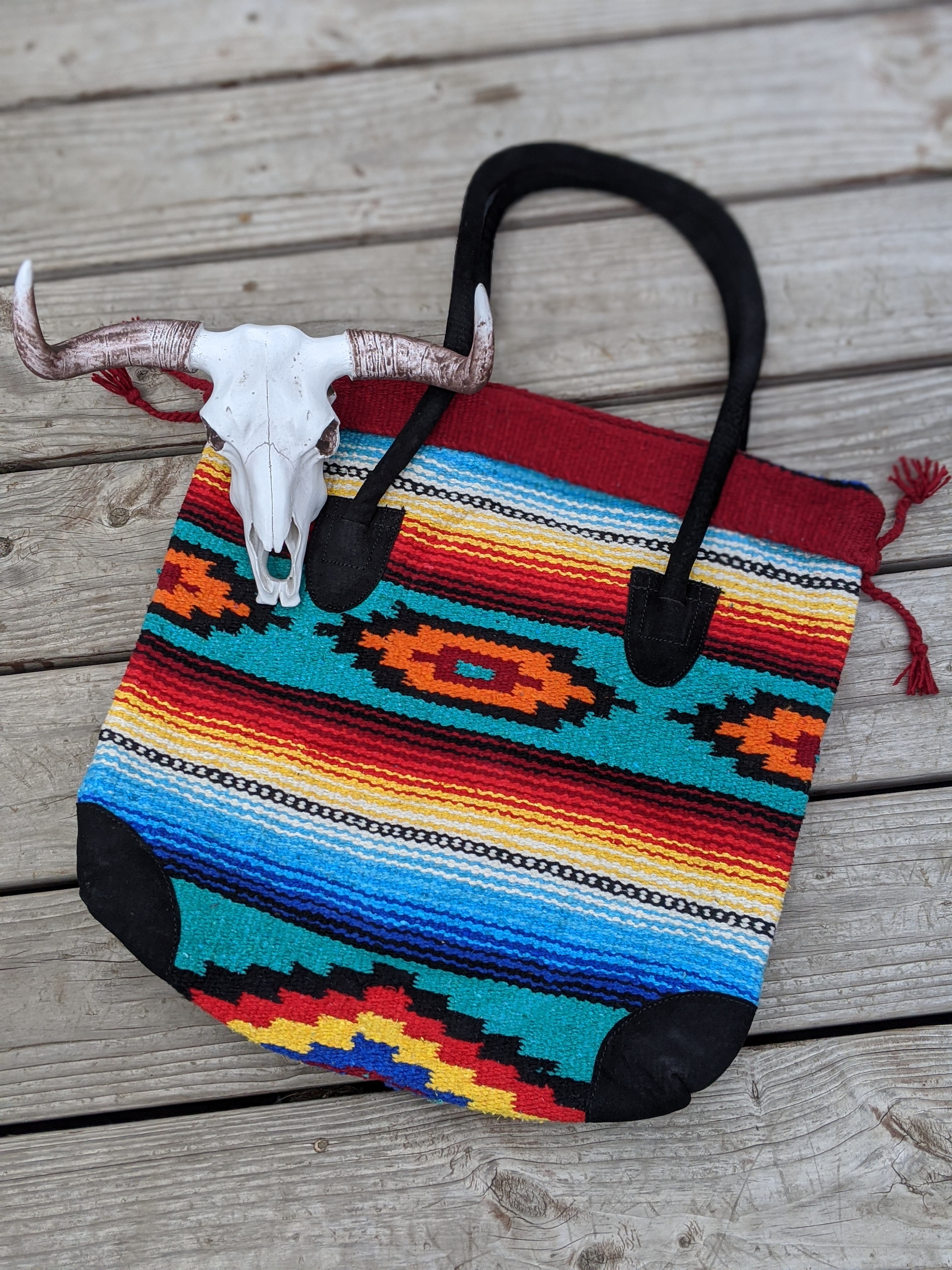 boho southwestern tote saddle blanket bag