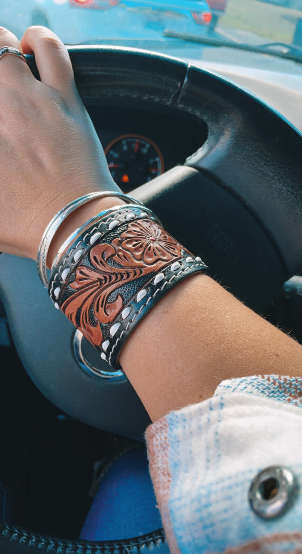Tooled Leather Bracelet