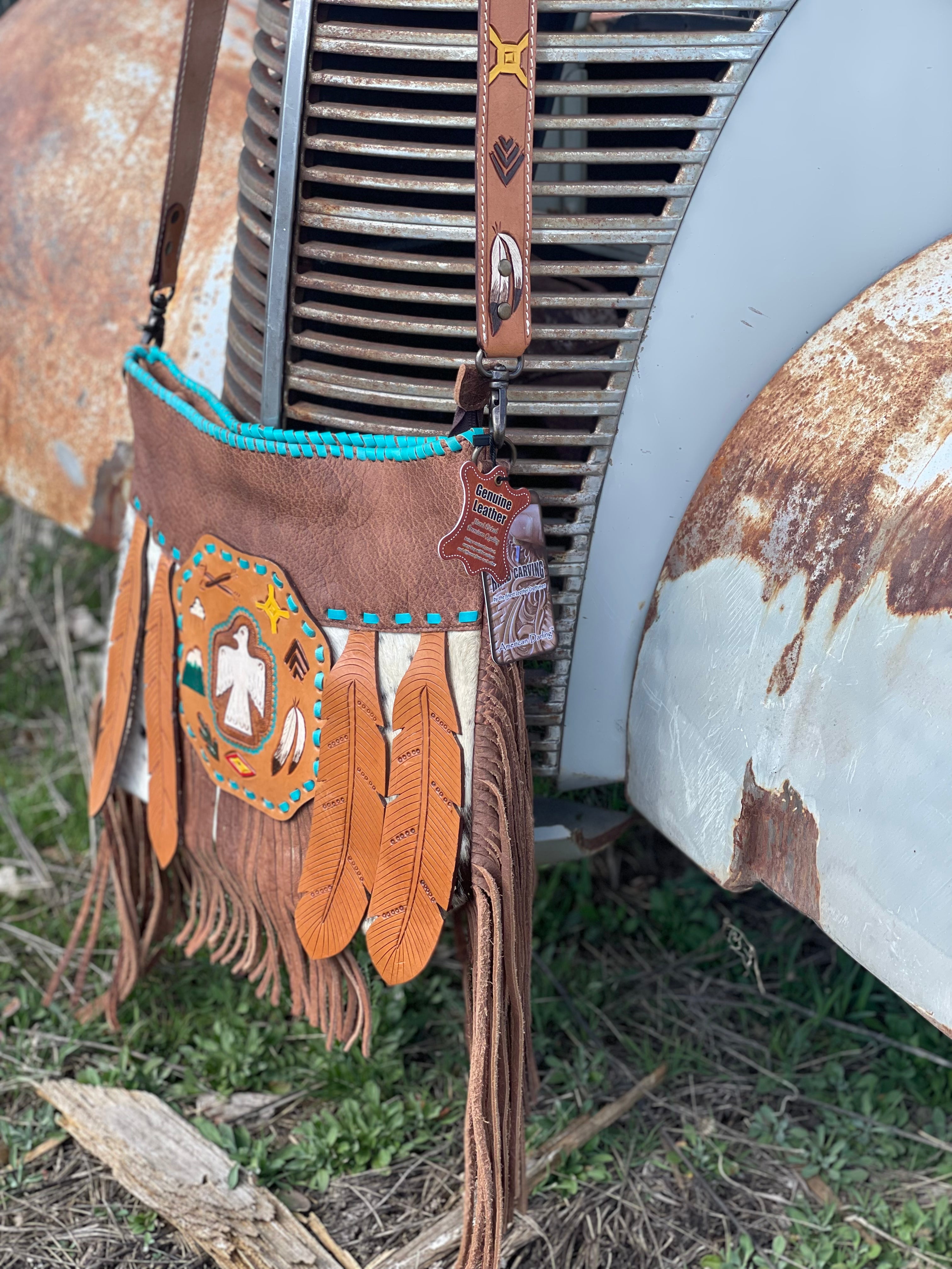 Thunderbird Cowhide Leather Concealed Carry Purse