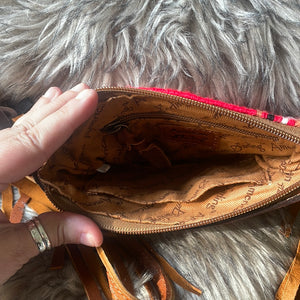 Tooled Saddle Blanket Clutch Purse